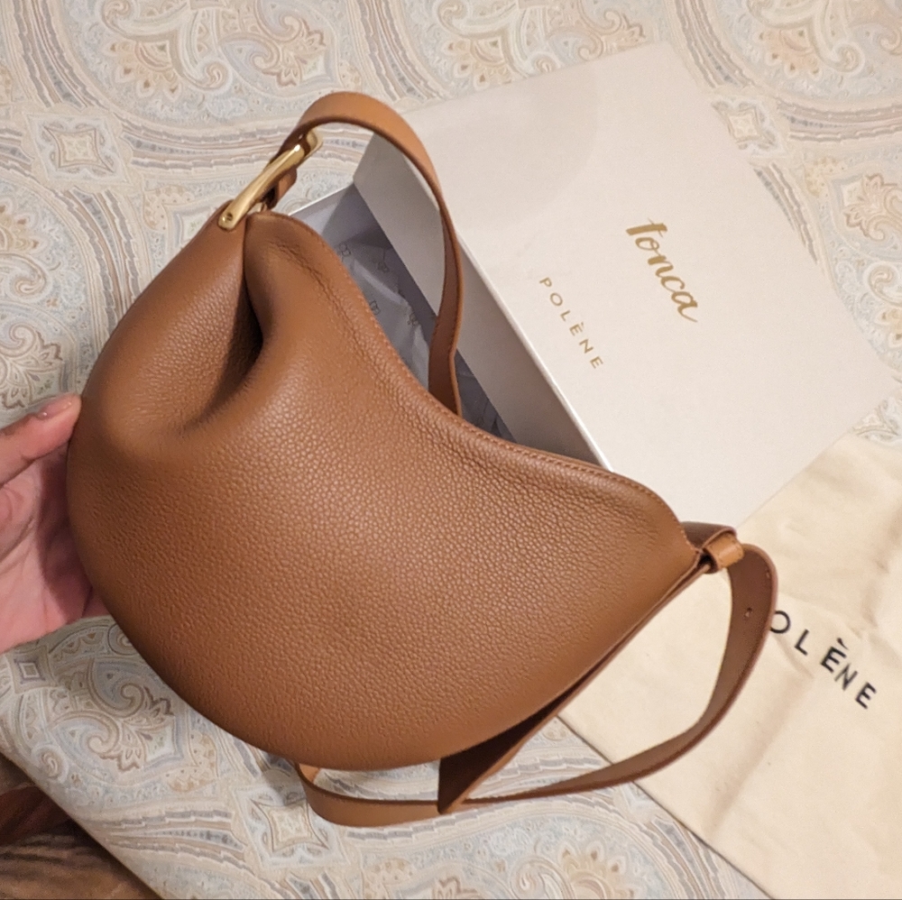 Polène tonca camel leather bag nwt